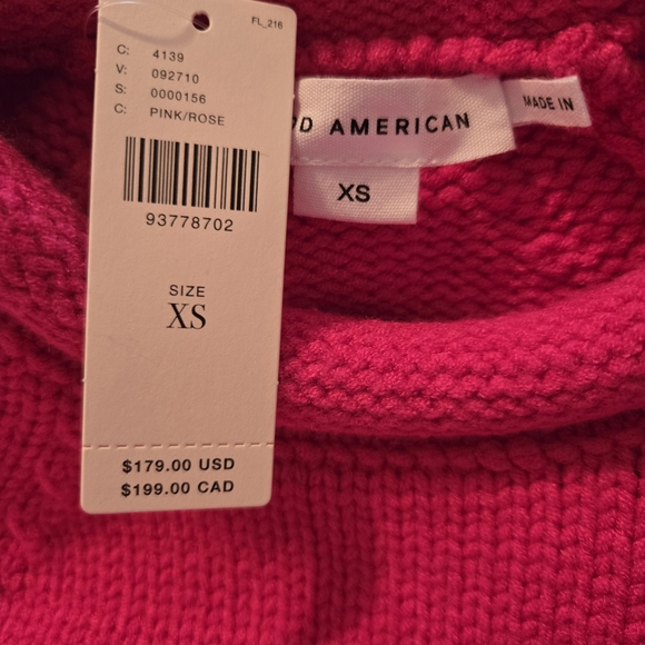 Anthropologie, Good American Womens Roll Neck Sweater in Pink Rose. - Picture 1 of 4